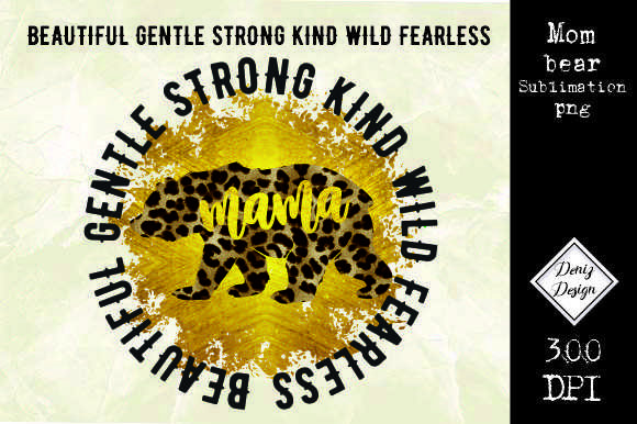 Mom Bear Leopard: Graphics for Crafts Branding