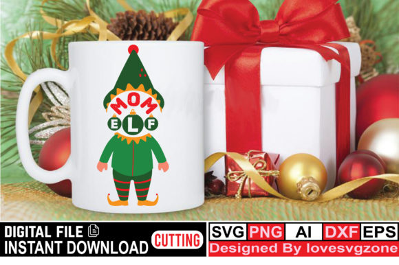 Mom Elf Graphics for Crafts Branding