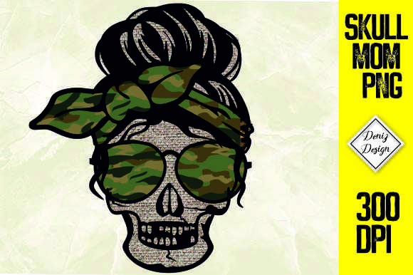 Mom Life Skull Camo Graphics for Crafts