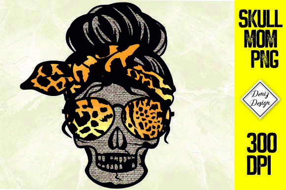 Mom Life Skull Cheetah Graphics for Crafts