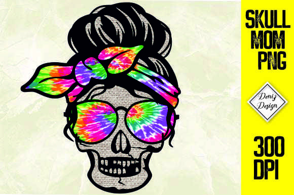 Skull Mom Tie Dye: Graphics for Crafts