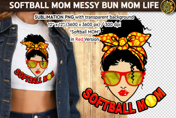 Softball Mom Messy Bun: Graphics for Crafts